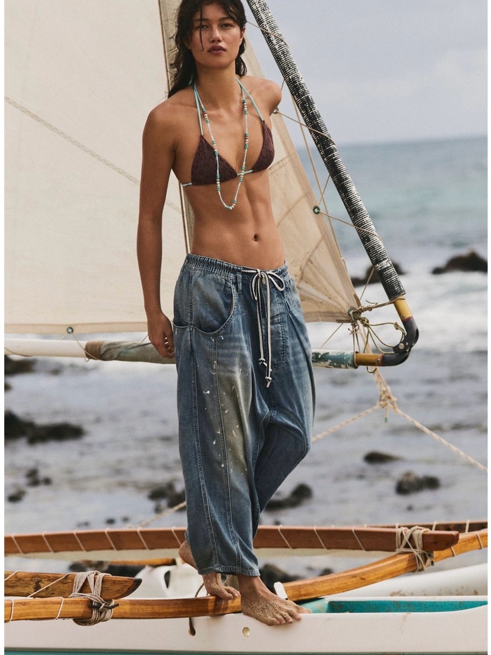 ✨Free People (NWT) We The Free Fall For You Linen Harem Jeans Size Small✨